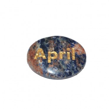 Sodalite April Engraved Stone