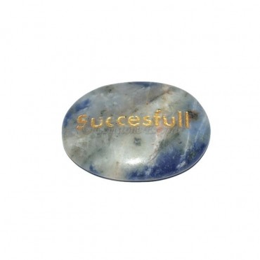 Sodalite Successful Engraved Stone