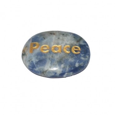 Sodalite Peace Engraved Stone