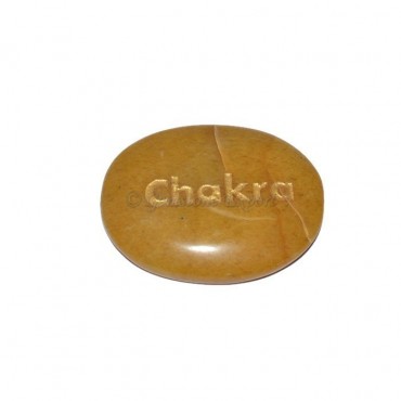 Yellow Jasper chakra Engraved Stone