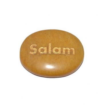 Yellow Jasper Salam Engraved Stone