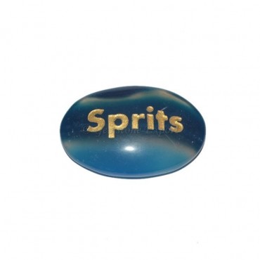 Blue Onyx Sprits Engraved Stone