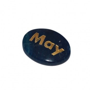 Blue Onyx may Engraved Stone