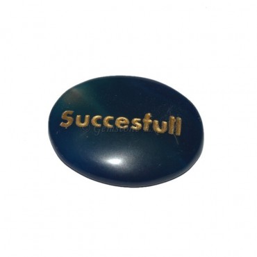 Blue Onyx Successful Engraved Stone