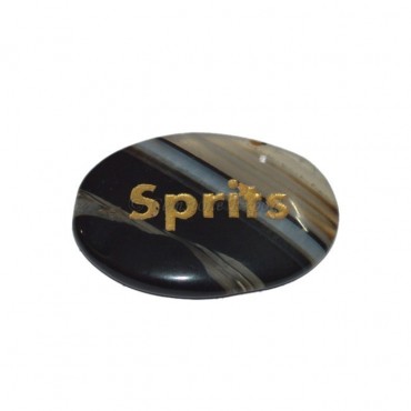 Black Onyx Sprits  Engraved Stone