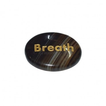 Black Onyx Breath  Engraved Stone