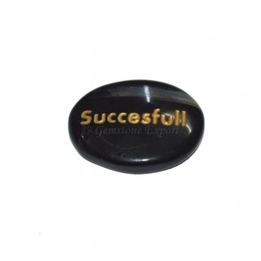 Black Onyx Successful  Engraved Stone