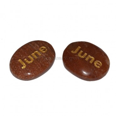 Peach Aventurine June Engraved Stone