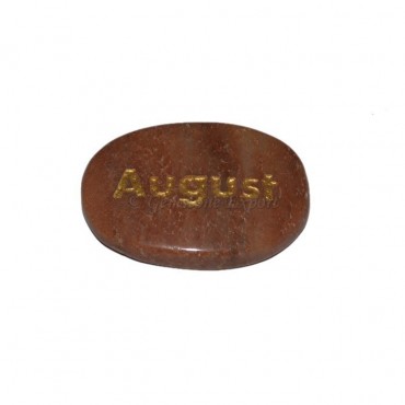 Peach Aventurine August Engraved Stone