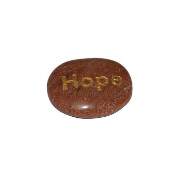 Peach Aventurine Hope Engraved Stone