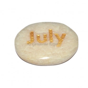 Moon Stone July  Engraved Stone