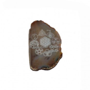 Assorted Symbol On Agate Slice