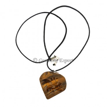 Tiger Eye Heart Polished Pendants