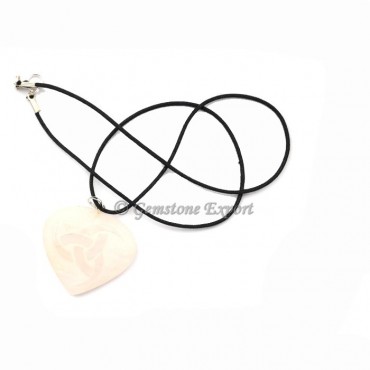 Crystal Quartz Heart Polished Pendants