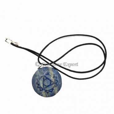 Lapis Chakra Pendants polished Symbol