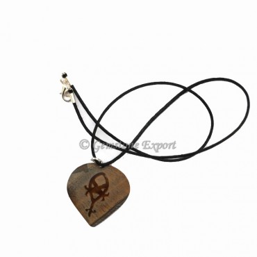 Tiger Eye Heart Rune Symbal Pendant