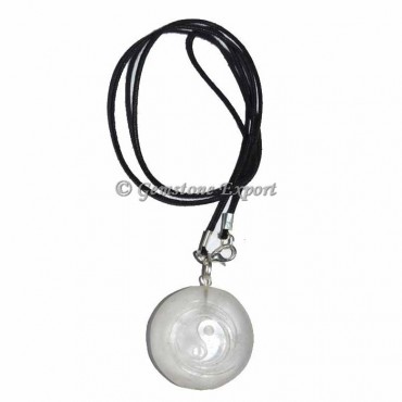 Ying Yang Crystals Embossed Pendants