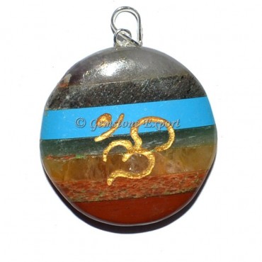 Om Bonded Disc Chakra Pendants