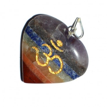 Om Bonded Heart Pendants