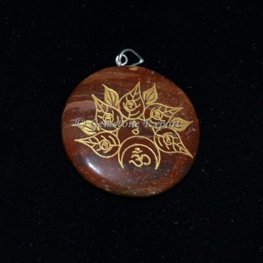 Red Jasper Chakra Disc Pendants