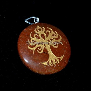 Tree Red Jasper Pendants