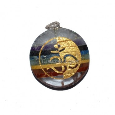 Chakra Disc Om Pendants