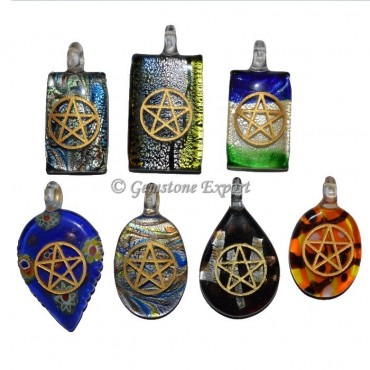 Mix Glass Reiki Pendants