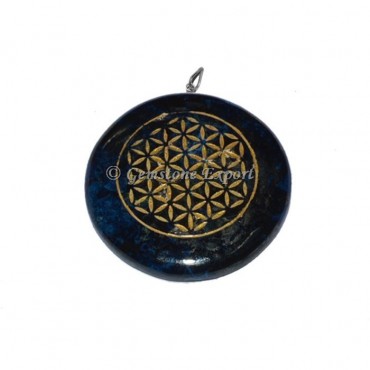 Flower of life lapis Pendants