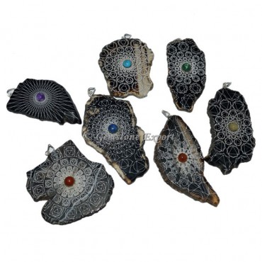 Assorted Stone Slices Pendants