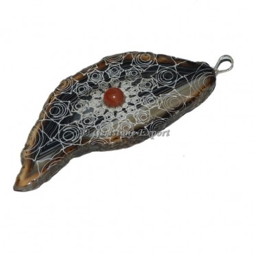 Spleen Chakra Slice With Red Jasper Stone Pendants