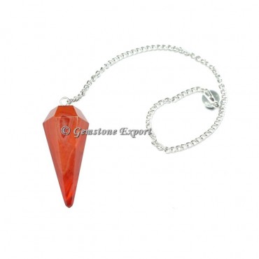 Red Carnelian Faceted Pendulum