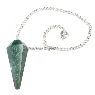 Dark Green Aventurine Faceted Pendulum