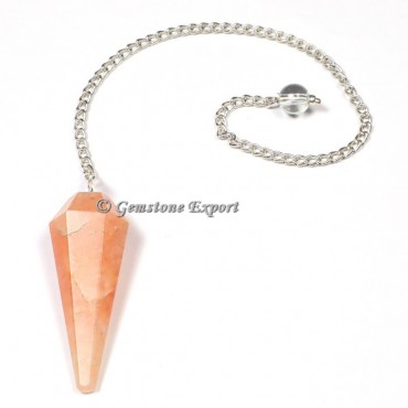 Peach Aventurine Faceted Pendulum