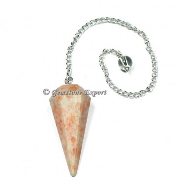 Sun Stone Faceted Pendulum