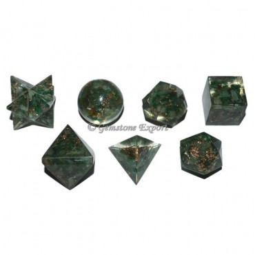 Green Aventurine Orgonite Sacred Geometry Set