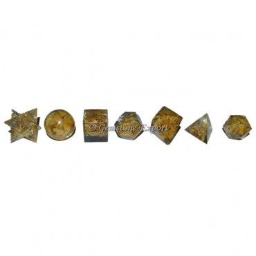 Yellow Jasper Orgonite Sacred Geometry Set