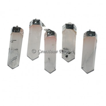 Black Rutile Cap Pencil Pendants