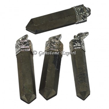 Pyrite Cap Pencil Pendants