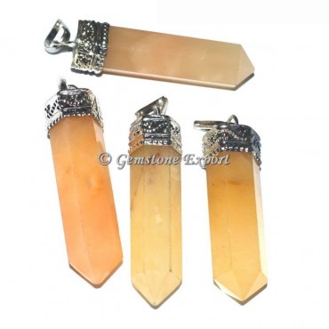 Golden Quartz Cap Pencil Pendants