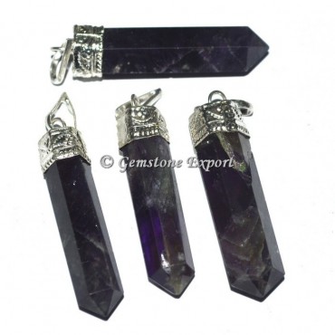 Amethyst Cap Pencil Pendants