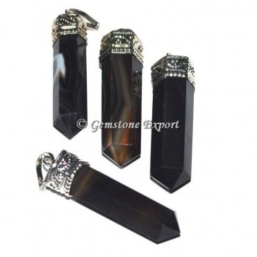 Black Onyx Cap Pencil Pendants