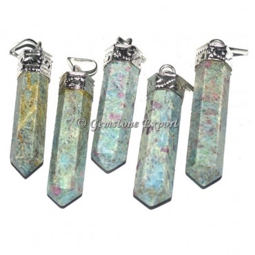 Ruby Zoisite Cap Pencil Pendants