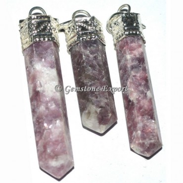 Lepidolite Cap Pencil Pendants