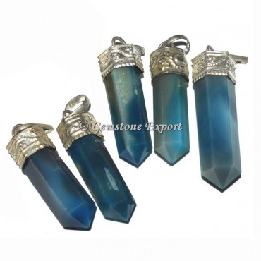 Blue Onyx Cap Pencil Pendants