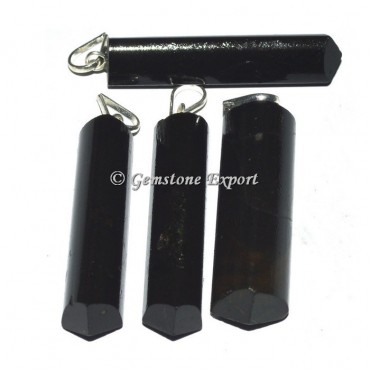 Black Tourmaline Pencil Pendants