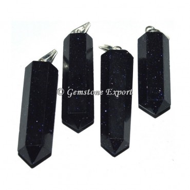 Blue Sunstone Pencil Pendants