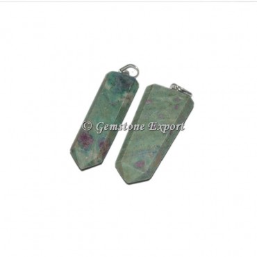 Ruby Zoisite Flat Pencil Pendants