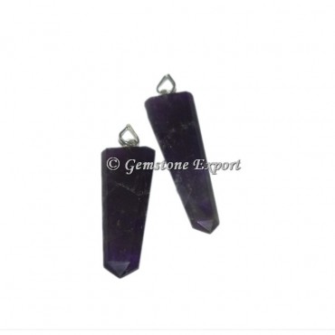 Amethyst Flat Pencil Pendants