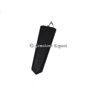 Black Tourmaline Flat Pencil Pendants