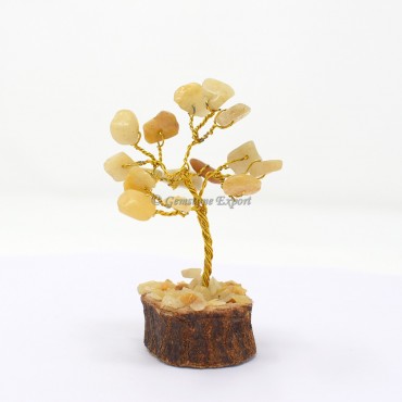 Yellow Aventurine Small Golden Wire Tree(15 Chips)